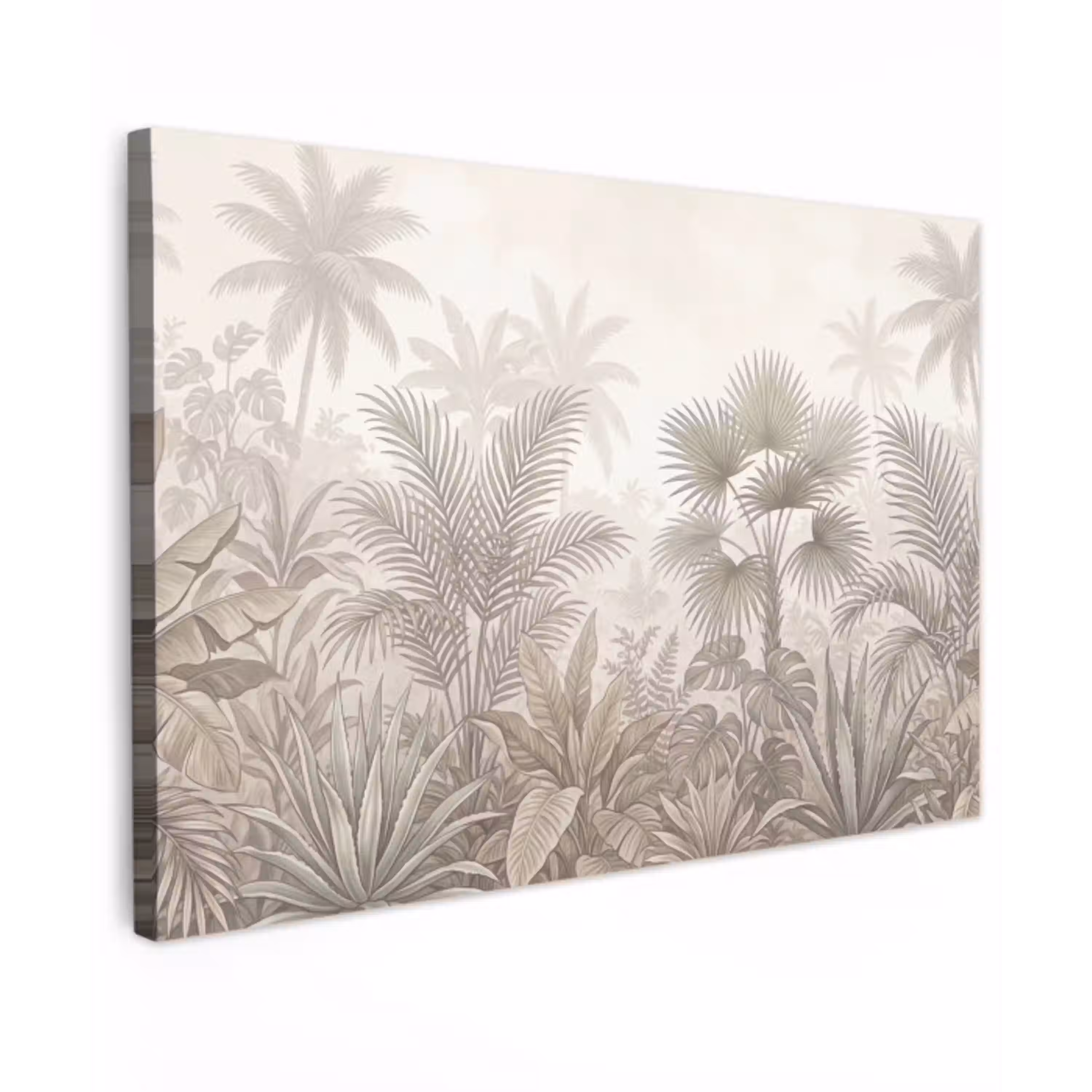 Jungle - Tropisch - Natuur -Vintage - Beige canvas 2cm klein -z3d