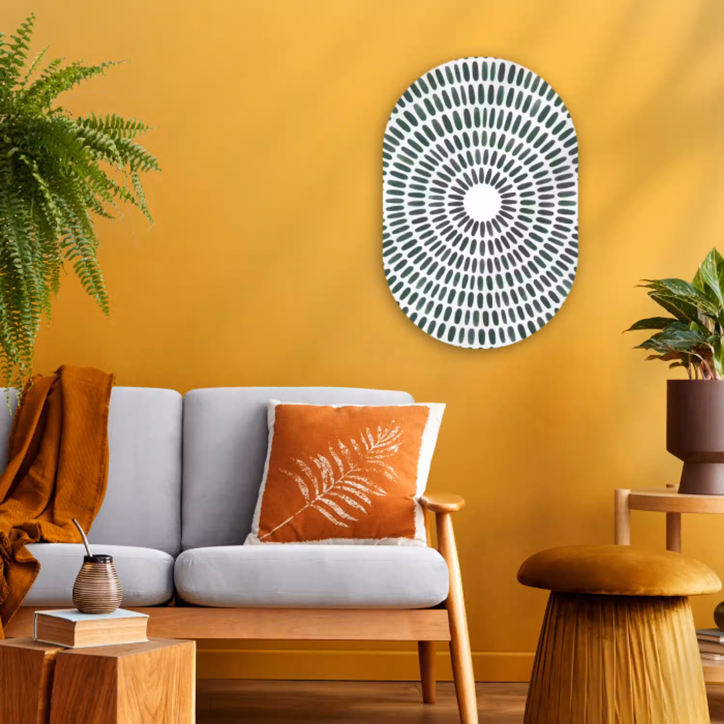 Abstract - Cirkel - Patroon - Modern - Groen Wandcirkel Ovaal Forex klein -sfeer4