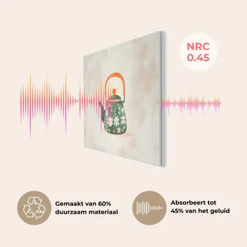 Theepot - Groen - Bloemen - Oranje PET vilt klein -USP_NL