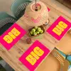Dream big - Roze - Geel - Minimalistisch Placemat vinyl groot -zzsfeer5_Kitchenyeah-website
