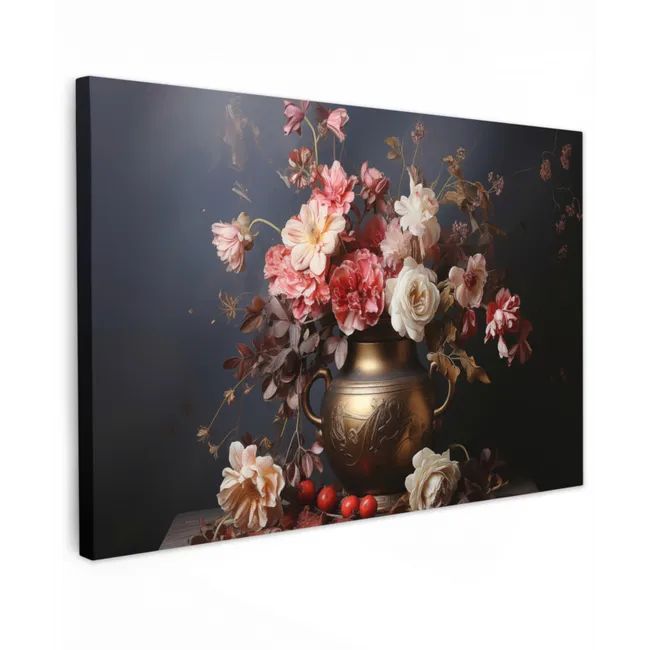 Stilleven - Bloemen - Rozen - Boeket - Vaas canvas 2cm klein -z3d