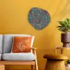 Spat - Abstract - Oranje - Groen Wandcirkel Organisch Forex 3mm klein 629 -sfeer4