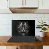 Tijger - Dieren - Zwart - Wit - Portret - Wild keuken achterwand spatscherm klein -sfeer2