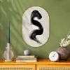 Penseelstreek - Zwart - Minimalistisch Wandcirkel Ovaal Forex klein -sfeer2