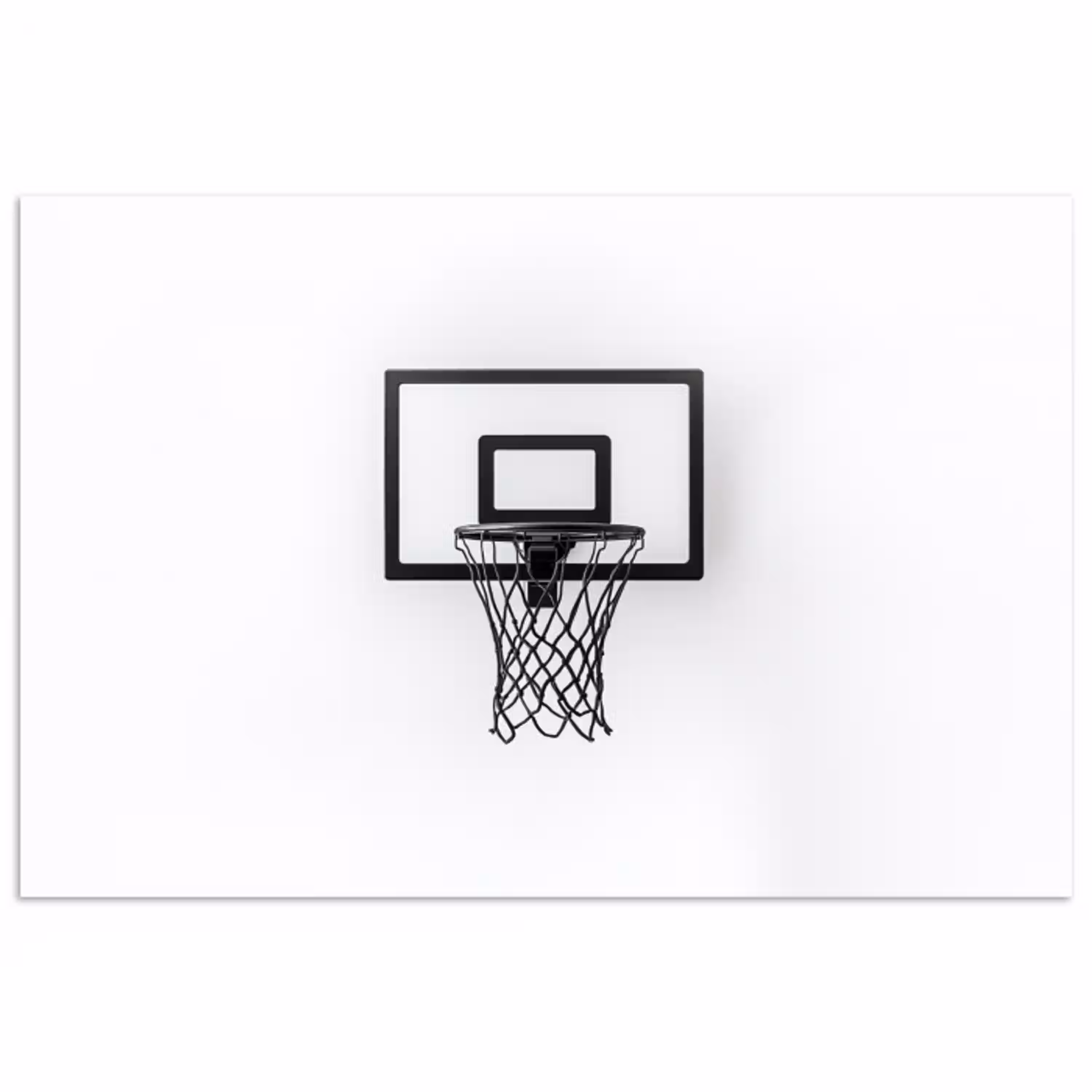 Basketbalbord - Minimalistisch - Zwart poster papier klein -3d