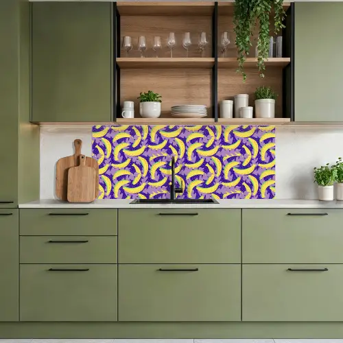 Bananen - Bladeren - Paars keuken achterwand 2 middel 871 -sfeer3