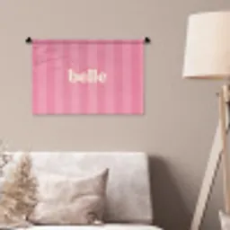 Roze - Gestreept - Belle Wandkleed katoen klein -sfeer4