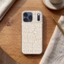 Bloemen - Print - Beige - Bruin - Minimalistisch Telefoonhoesje iPhone 17 Pro Max klein -sfeer1