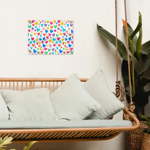 Hartjes - Kleurrijk - Patroon - Levendig tuinposter los doek klein -sfeer7
