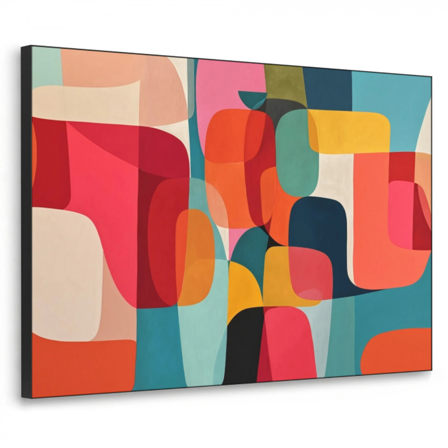 Vormen - Kleurrijk - Abstract - Vlakken Textielframe - compleet frame klein -3d