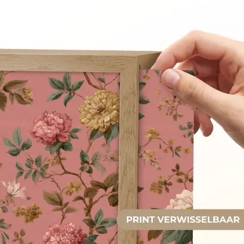Klassiek - Botanisch - Roze Light Box met batterij (Wandlamp) middel 907 -USP_websiteprintNL