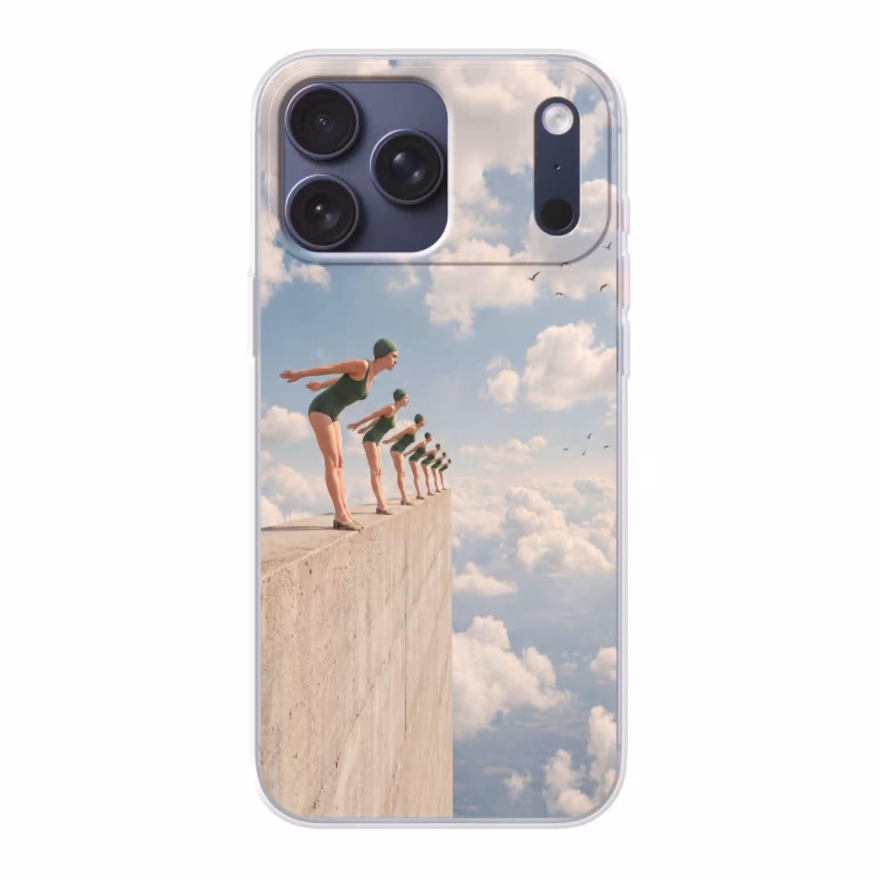 Vrouwen - Duikhouding - Wolken Telefoonhoesje iPhone 17 Pro Max klein -3d