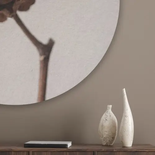 Katoenbol - Minimalistisch - Wit Akoestische PET Vilt - Rond klein -sfeer5_closeup