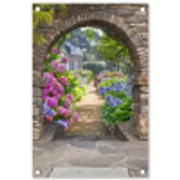 Verstopte tuin tuinposter los doek klein -3d
