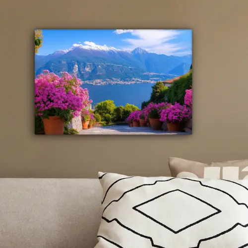 Lake Como - Italië - Landschap canvas 2cm klein -sfeer3