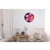 Roze - lelie - Dauwdruppels Wandcirkel aluminium klein -woonkamer