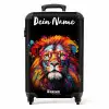 Kleurrijke Leeuw in Graffiti Stijl NBS - Handbagage koffer - Kinderen Unisex middel -productfoto_recht