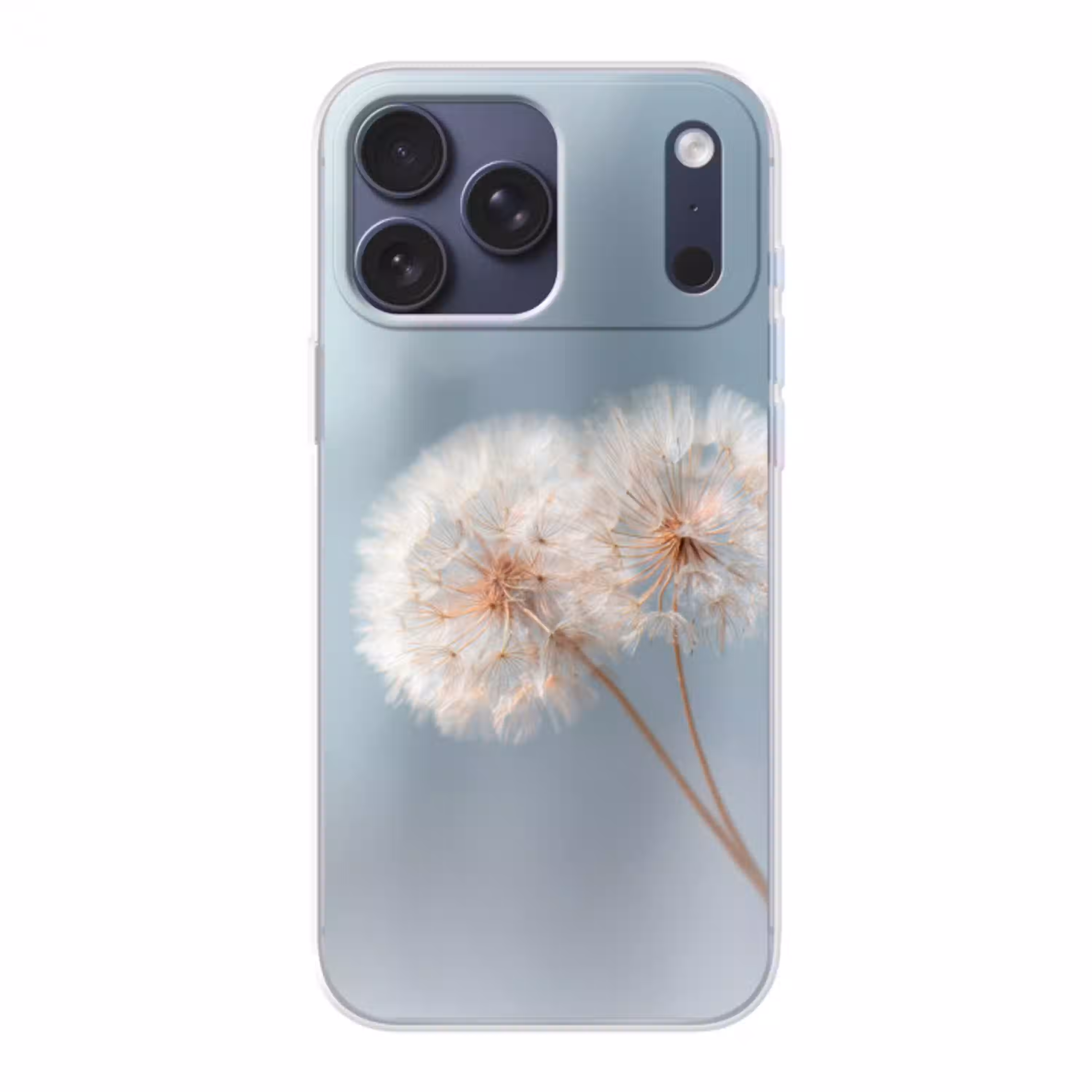 Paardenbloemen - Pluisjes - Wit Telefoonhoesje iPhone 17 Pro Max klein -3d