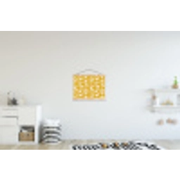 Geel - Beige - Patroon textielposter latten blank klein 122 -kinderkamer