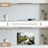 Kat - Beekje - Weide keuken achterwand spatscherm klein -voor_na_NL
