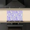 Blauw - Patroon - Abstract - Beige keuken achterwand spatscherm klein 900 -sfeer1