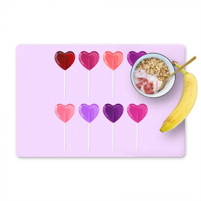 Lolly - Hart - Roze - Snoep Placemat vinyl groot -zzzproduct_Kitchenyeah-website