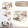 Cappuccino - Schuim - Schotel - Beige tuinposter los doek klein -Xsfeer9_DE