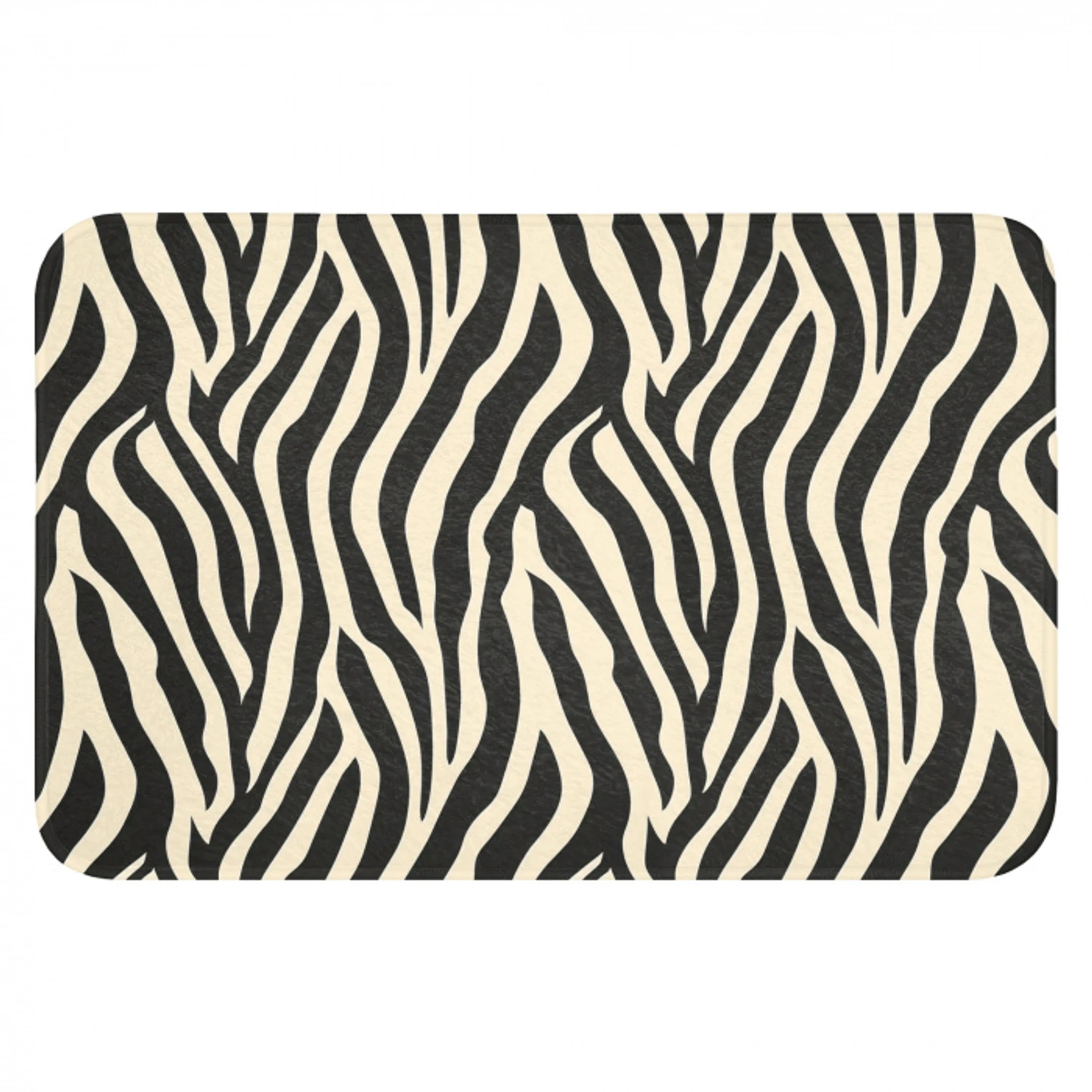 Zebra - Print - Klassiek - Zwart Badmat klein 997 -3d