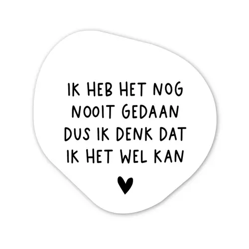 Spreuken - Quotes - Ik heb het nog nooit gedaan dus - Pippi Langkous Wandcirkel Organisch Forex 3mm klein -3d
