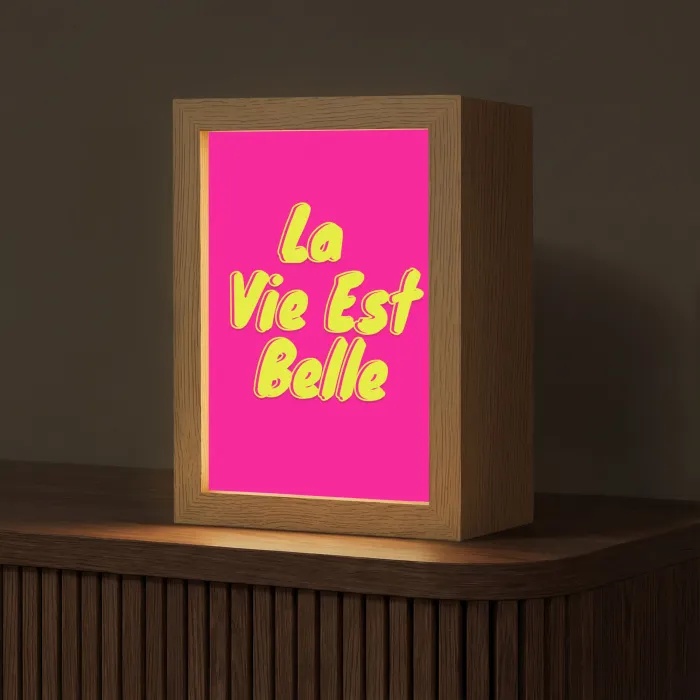 Quote - Retro - Roze Light Box met kabel (Tafellamp) klein -z3d_website