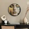 Abstract - Goud - Gezicht - Lippen Fotolijst rond zonder passe partout klein -sfeer1