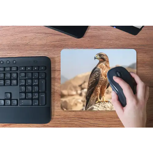 Valk - Vogel - Rots - Macht muismat rubber klein -toetsenbord