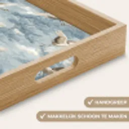 Wolken - Kraanvogels - Blauw Dienblad Rechthoek middel 911 -USP_HandgreepNL