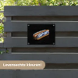 Hotdog - Porselein - Delfts blauw - Eten tuinposter los doek klein -sfeer3