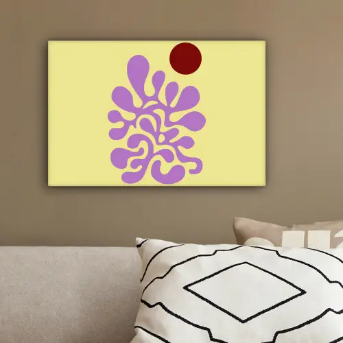Koraal - Cirkel - Abstract - Geel canvas 2cm klein -sfeer3