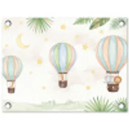 Aquarel - Luchtballonnen - Pastel tuinposter los doek klein -3d