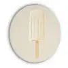 Minimalistisch - Waterijsje - Stokje - Beige Akoestische PET Vilt - Rond klein -3d