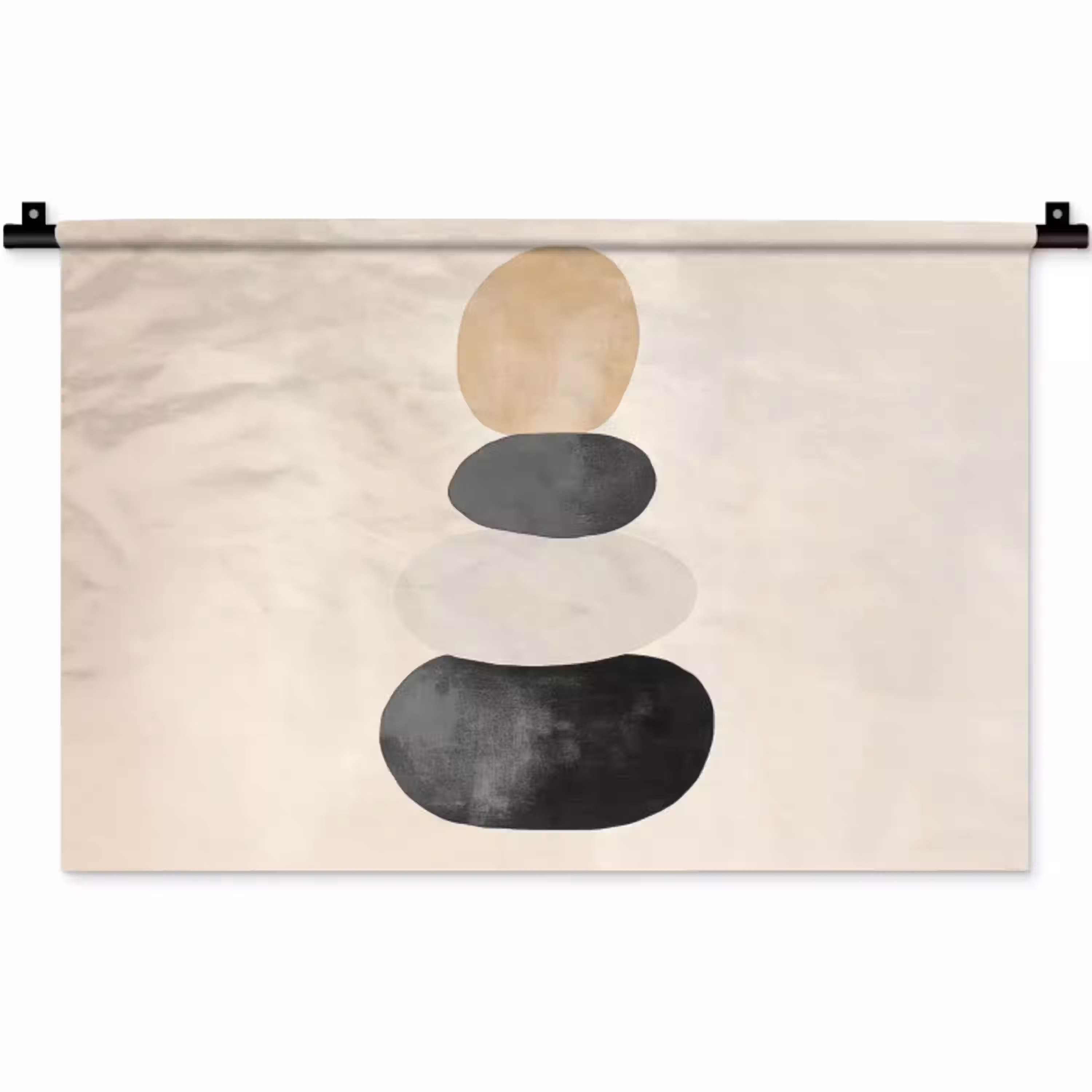 Japandi - Wabi sabi - Beige Wandkleed katoen klein -zz3d