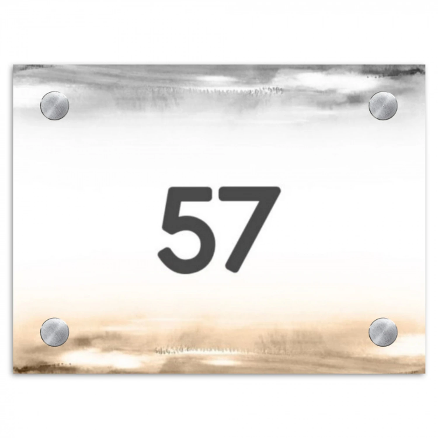 Aquarelachtergrond - Zwart beige - Traditioneel Naambord Rechthoek middel -3d