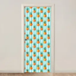 Ananas - Strepen - Groen deurposter klein 289 -3d_beige