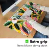 Tropisch - Bladeren - Zwart - wit Muismat XXL klein -sfeer3