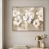 Bloemen - Beige - Abstract - Modern Textielframe zwart klein -sfeer2