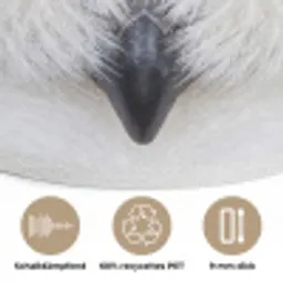 Sneeuwuil - Portret - Geel Akoestische PET Vilt - Rond klein -closeup_DE