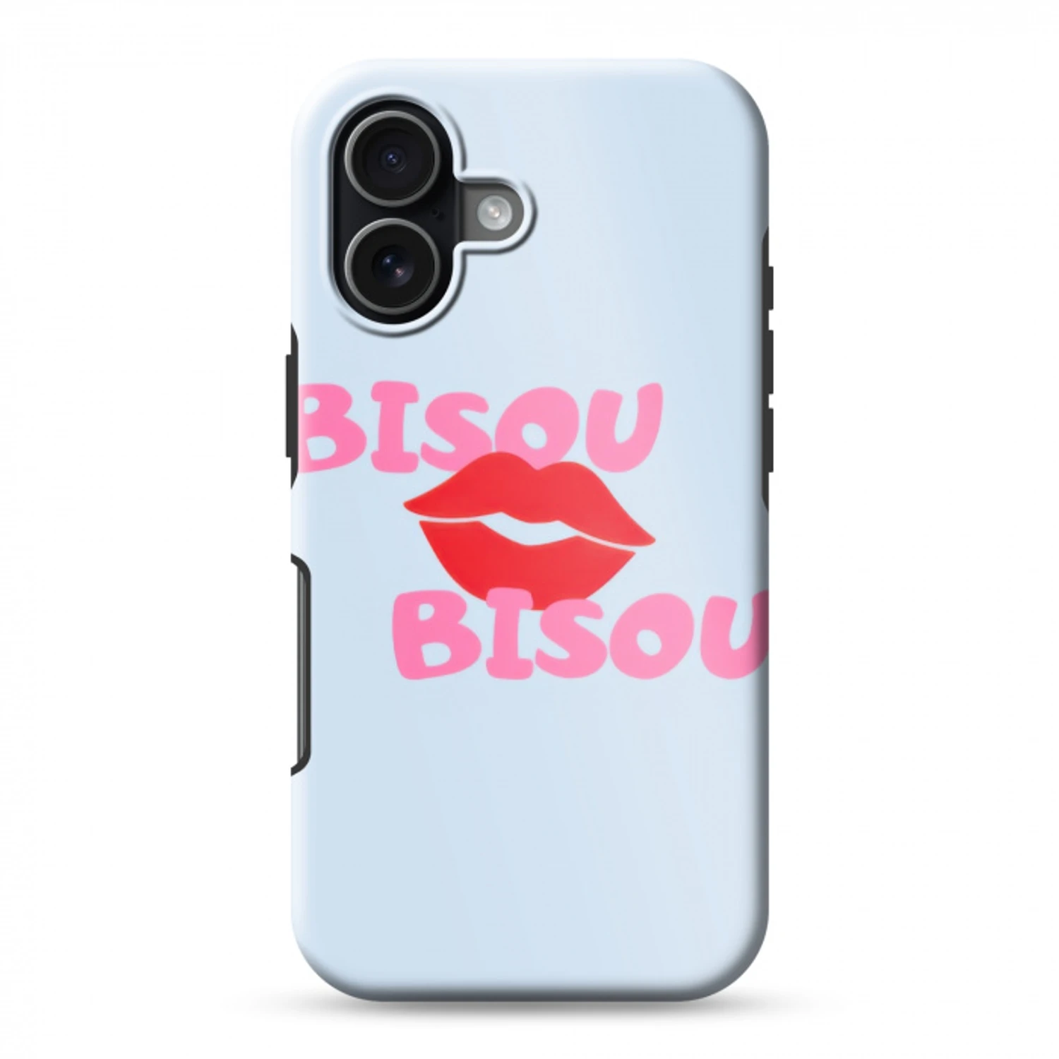 Lippen - Bisou - Blauw Toughcase MagSafe Apple iPhone 17 klein -3d