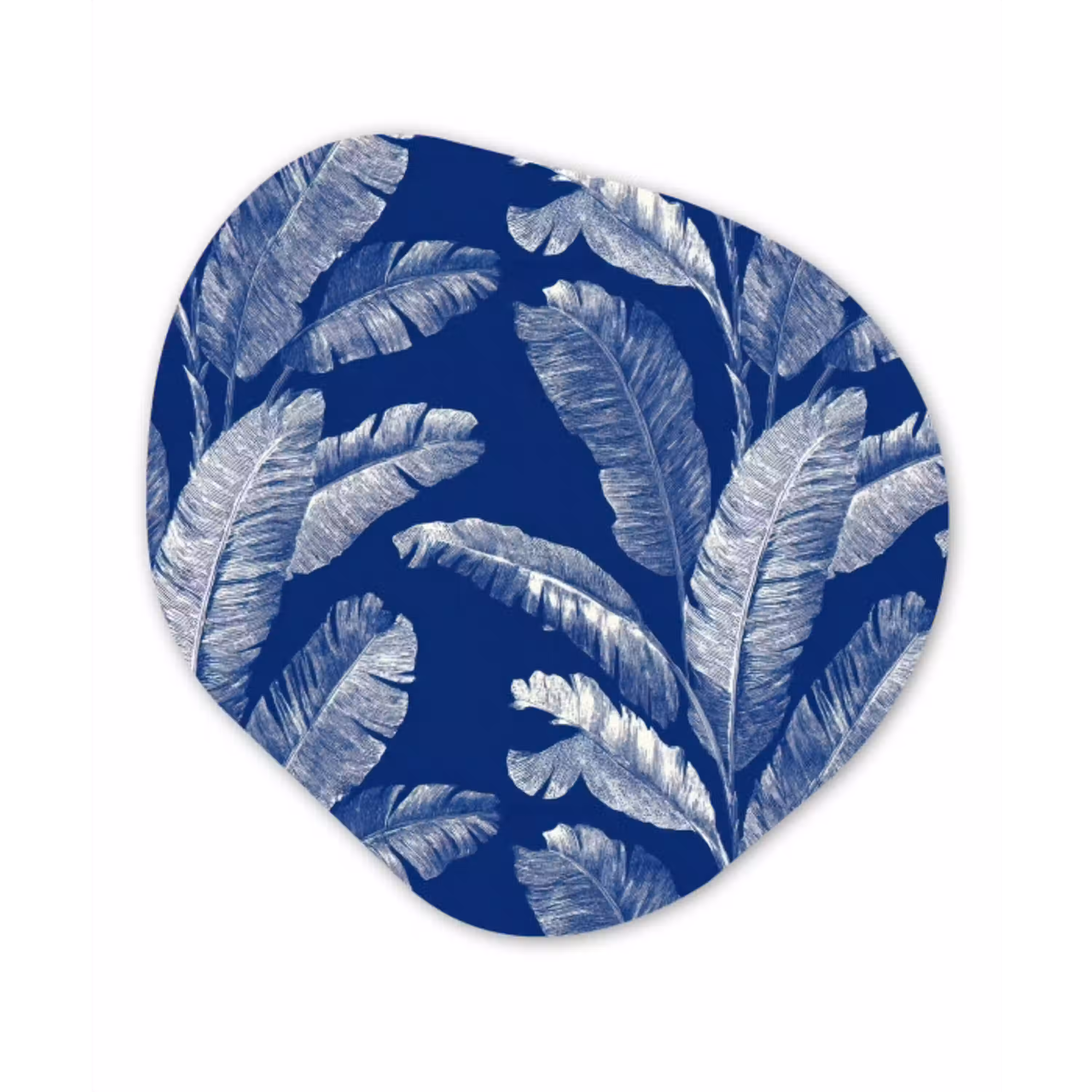 Blad - Palm - Blauw Wandcirkel Organisch Aluminium middel 851 -3d