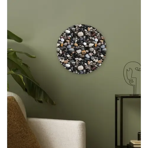 Kiezels - Mix - Aardetonen Wandcirkel plexiglas klein 852 -sfeer3