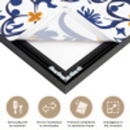 Patroon - Modern - Kleurrijk Textielframe zwart klein 947 -USP_closeupNL