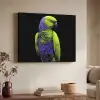 Papegaai - Veren - Opvallend - Groen Textielframe zwart klein -sfeer3