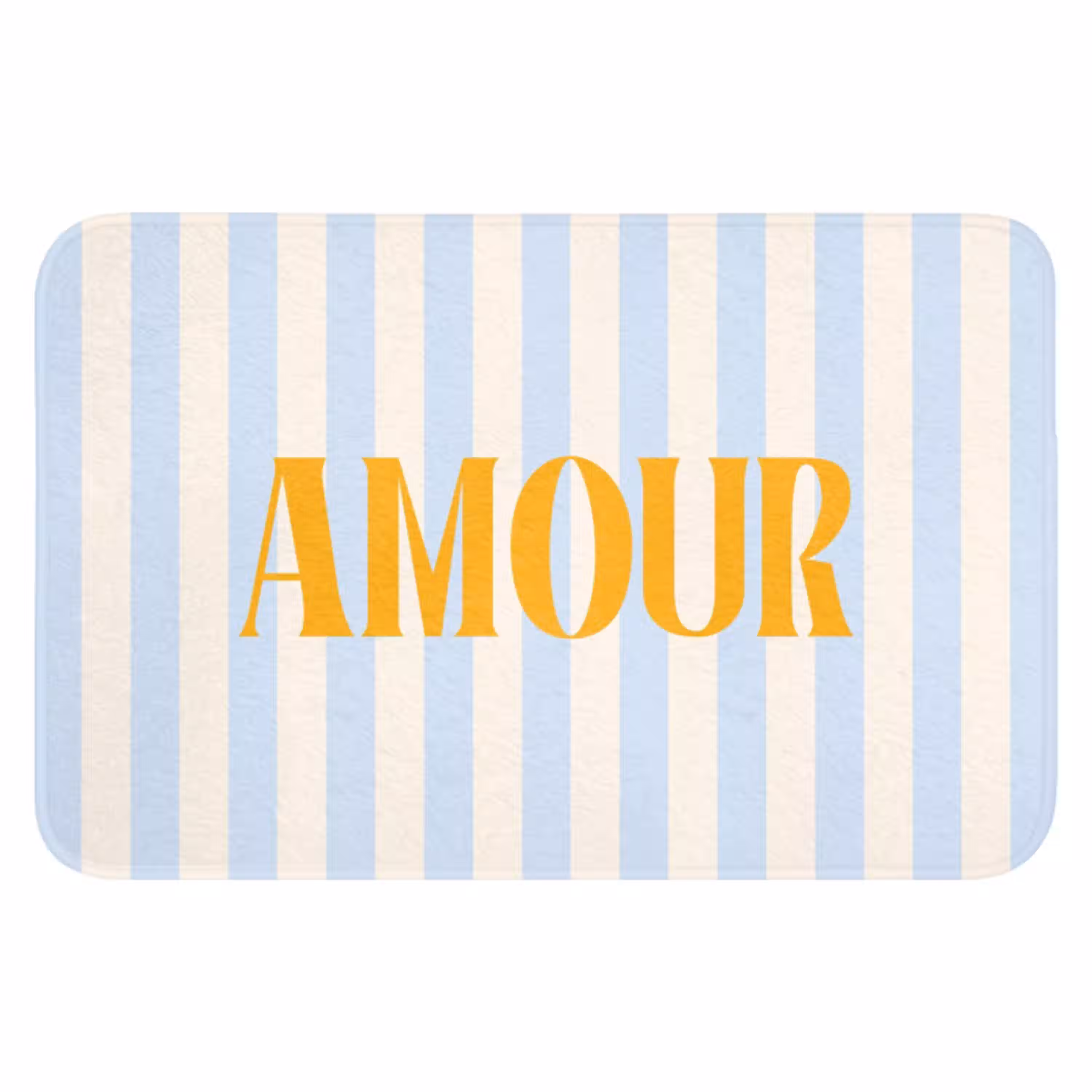 Oranje - Blauw - Strepen - Amour WCmat klein -3d