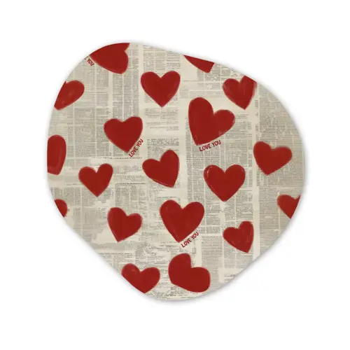 Hartjes - Krant - Loveyou Wandcirkel Organisch Plexiglas middel -3d